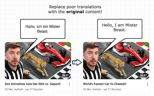 YouTube Anti Translate – Ibalik ang Orihinal na Video Titles - Screenshot 1