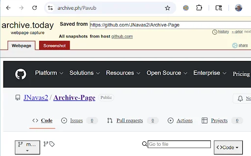 Archive Page Extension: I-save ang mga Webpage sa Archive Today - Screenshot 4
