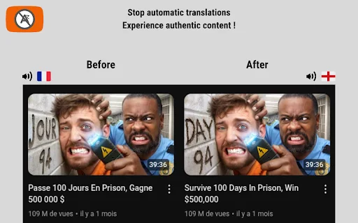 YouTube No Translation: Ibalik ang Orihinal na Wika ng Video - Screenshot 1