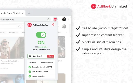 Adblock Unlimited: Pinakamahusay na Ad Blocker para sa Chrome - Screenshot 2
