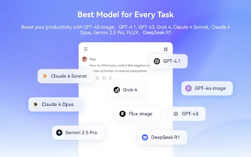 DeepSider: AI Sidebar na may DeepSeek, ChatGPT, at Claude - Screenshot 1