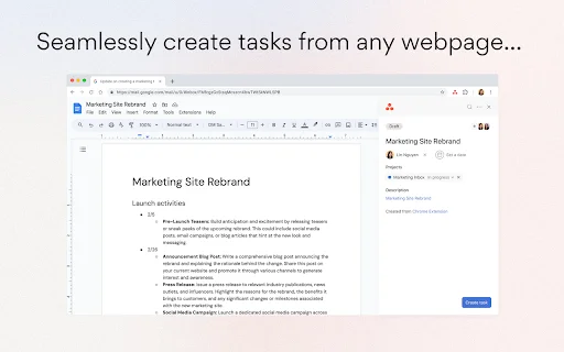 I-download ang Asana Chrome Extension: Mabilis na Task Management - Screenshot 1