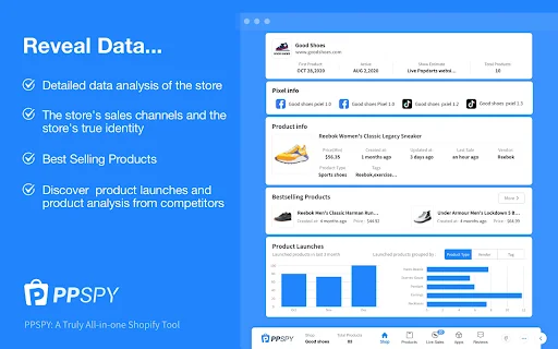 PPSPY: Pinakamahusay na Shopify Analytics at Dropshipping Tool - Screenshot 1