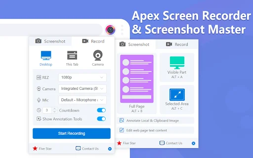 APEX Screenshot & Recorder – Libreng Screen Capture Tool - Screenshot 1