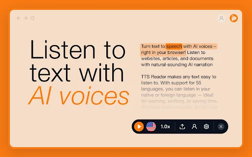I-download ang TTS Reader – Pinakamahusay na Text-to-Speech Extension - Screenshot 1