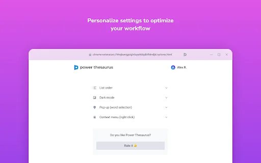 Power Thesaurus: Pinakamahusay na Thesaurus Extension sa Chrome - Screenshot 3
