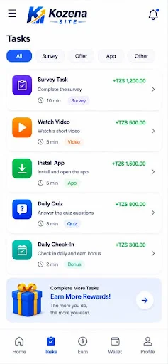 I-download ang Kozena Site Pinakabagong Bersyon – Kumita ng Rewards - Screenshot 2