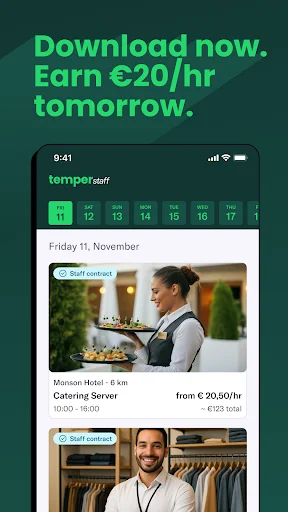 I-download ang Temper Staff – Flexible na Trabaho at Seguridad - Screenshot 1