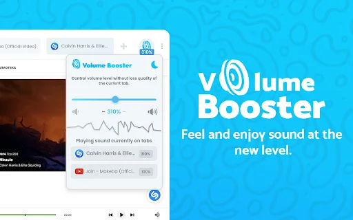 Volume Booster – Palakasin ang Audio ng Browser nang Hanggang 600% - Screenshot 1