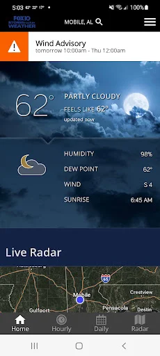 I-download ang FOX10 Weather Mobile Alabama – Tumpak na Forecast - Screenshot 1