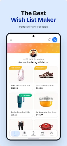 Download GiftList App – Universal Wishlist at Gift Registry Free - Screenshot 1