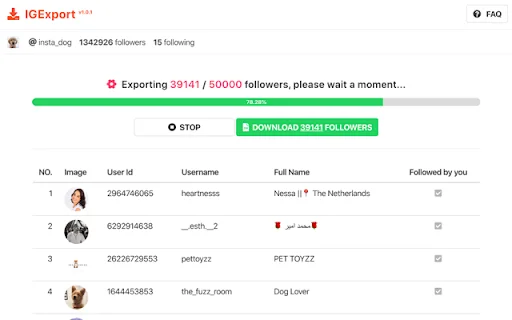 Followers Exporter: I-export ang Instagram Followers sa CSV - Screenshot 1