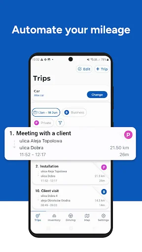 I-download ang ABAX Driver Pinakabagong Bersyon – Madaling Mileage Log - Screenshot 1