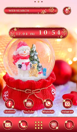 I-download ang Snowman Snow Globe Theme – Libreng Christmas Design - Screenshot 5
