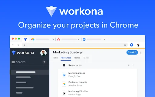 I-download ang Tab Manager by Workona – Pinakamahusay na Tab Organizer - Screenshot 1