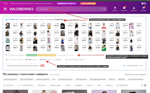 I-download ang EVIRMA 2: Ekspertong Wildberries Analytics Plugin - Screenshot 1