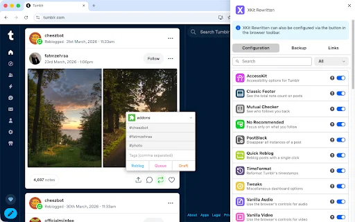 I-download ang XKit Rewritten – Tumblr Enhancement Extension - Screenshot 1
