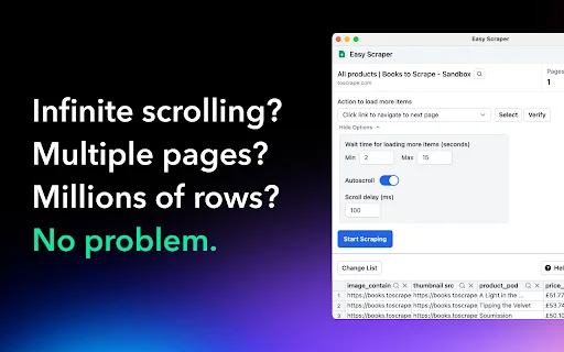Easy Scraper: Pinakamabilis na Web Scraper para sa Chrome – Free - Screenshot 2