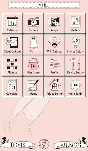 Download Pink Roller-skates Theme – Stylish Girly Mobile Look - Screenshot 2