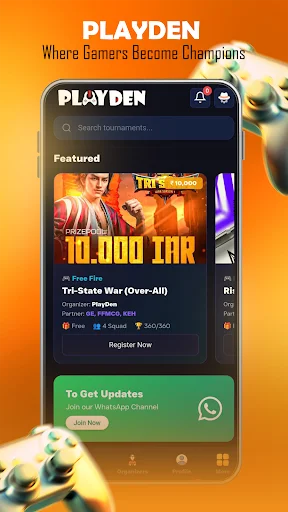 I-download ang PlayDen APK – Makipagkumpitensya at Manalo sa Esports - Screenshot 1