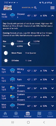 I-download ang FOX12 Weather – Tumpak na Lokal na Pagtataya - Screenshot 3