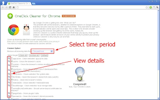 OneClick Cleaner para sa Chrome – Pabilisin ang Browser Mo Ngayon - Screenshot 3