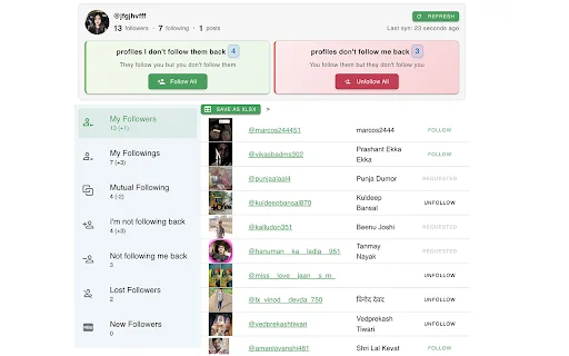 I-download ang Unfollower Tracker for IG – Subaybayan ang Followers - Screenshot 1