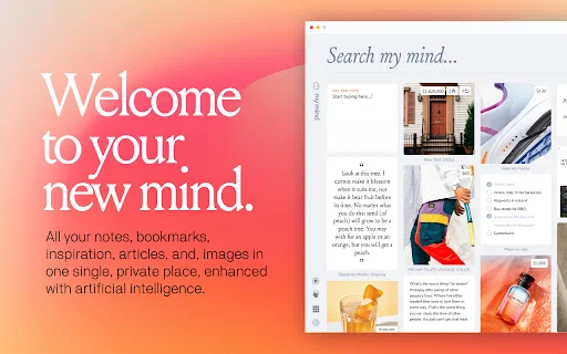 I-download ang mymind Extension – Mabilis na Visual Bookmarking - Screenshot 1