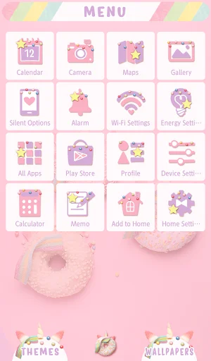 I-download ang Unicorn Donuts Theme – Cute na Pastel na Disenyo - Screenshot 2