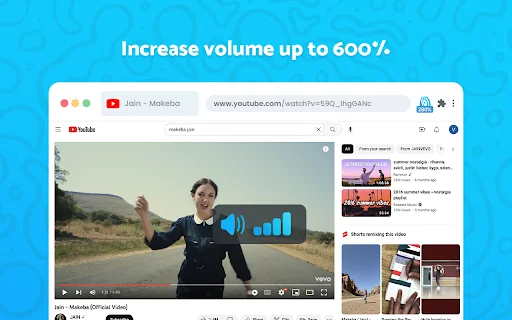 Volume Booster – Palakasin ang Audio ng Browser nang Hanggang 600% - Screenshot 2