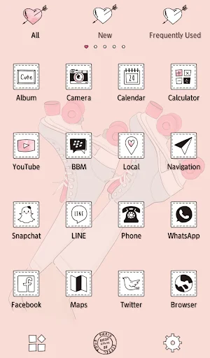 Download Pink Roller-skates Theme – Stylish Girly Mobile Look - Screenshot 3