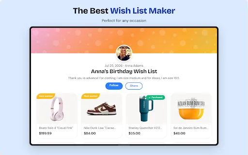 Download GiftList App – Universal Wishlist at Gift Registry Free - Screenshot 9