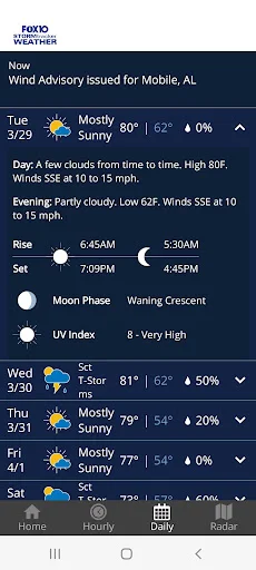 I-download ang FOX10 Weather Mobile Alabama – Tumpak na Forecast - Screenshot 4