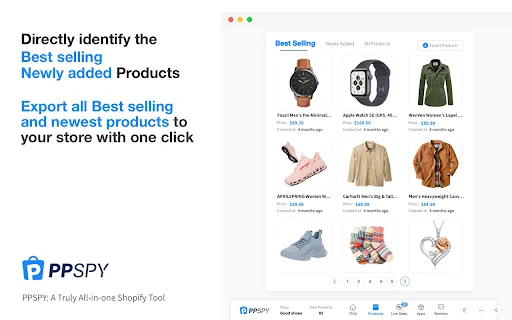 PPSPY: Pinakamahusay na Shopify Analytics at Dropshipping Tool - Screenshot 2