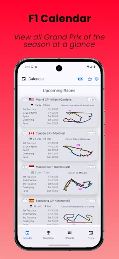 I-download ang SpeedTrack Widgets – Racing Calendar at News App - Screenshot 2