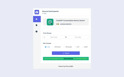 DiscordKit: I-export ang Discord Chat Logs nang Mabilis at Madali - Screenshot 1