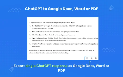 I-download ang ChatGPT to Google Docs – I-export ang Chat sa PDF - Screenshot 3