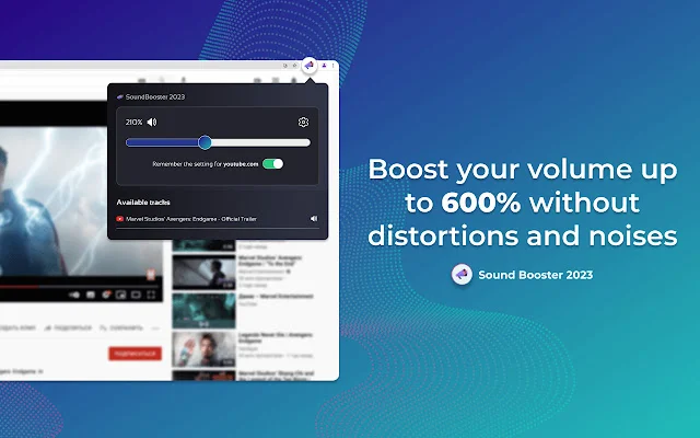 Volume Booster 2023 – Palakasin ang Sound sa Chrome Browser - Screenshot 1
