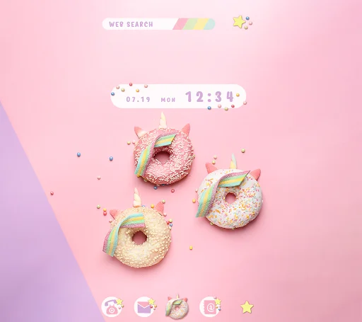 I-download ang Unicorn Donuts Theme – Cute na Pastel na Disenyo - Screenshot 1