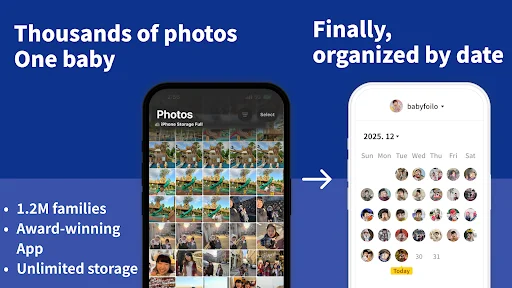 Babyfolio – I-save at I-share ang Baby Photos nang Unlimited - Screenshot 1