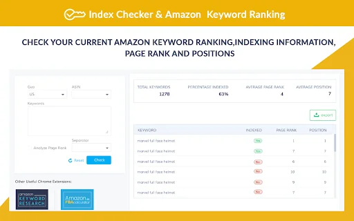 Amazon Index Checker: Libreng Tool para sa Amazon Keyword Ranking - Screenshot 3