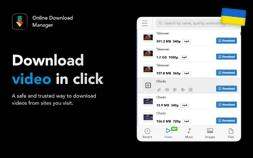 Online Download Manager: Mabilis na Video Downloader para sa Chrome - Screenshot 1