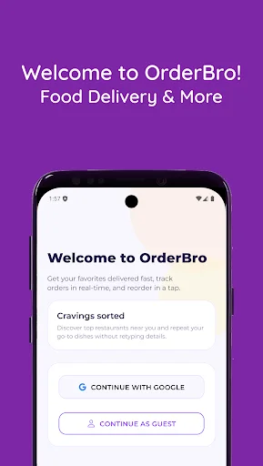 I-download ang OrderBro: Pagkain at Grocery Delivery App – Mabilis at Madali - Screenshot 1