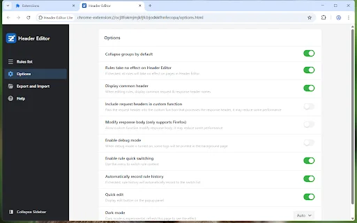 I-download ang Header Editor Lite – Pamahalaan ang Request Headers - Screenshot 3
