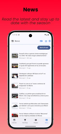 I-download ang SpeedTrack Widgets – Racing Calendar at News App - Screenshot 3
