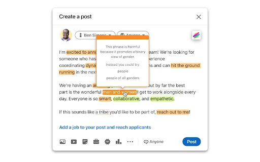 I-download ang Textio para sa Chrome – AI Writing Assistant para sa HR - Screenshot 5