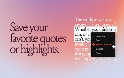 I-download ang mymind Extension – Mabilis na Visual Bookmarking - Screenshot 5