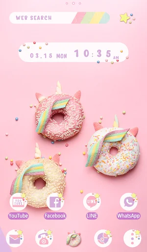 I-download ang Unicorn Donuts Theme – Cute na Pastel na Disenyo - Screenshot 5