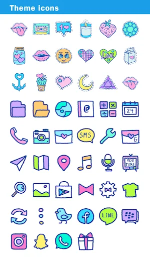 Download Whimsical Stickers Theme – Cute Colorful Design Free - Screenshot 4