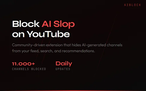 AiBlock for YouTube: I-filter ang AI Content sa Iyong Feed - Screenshot 1